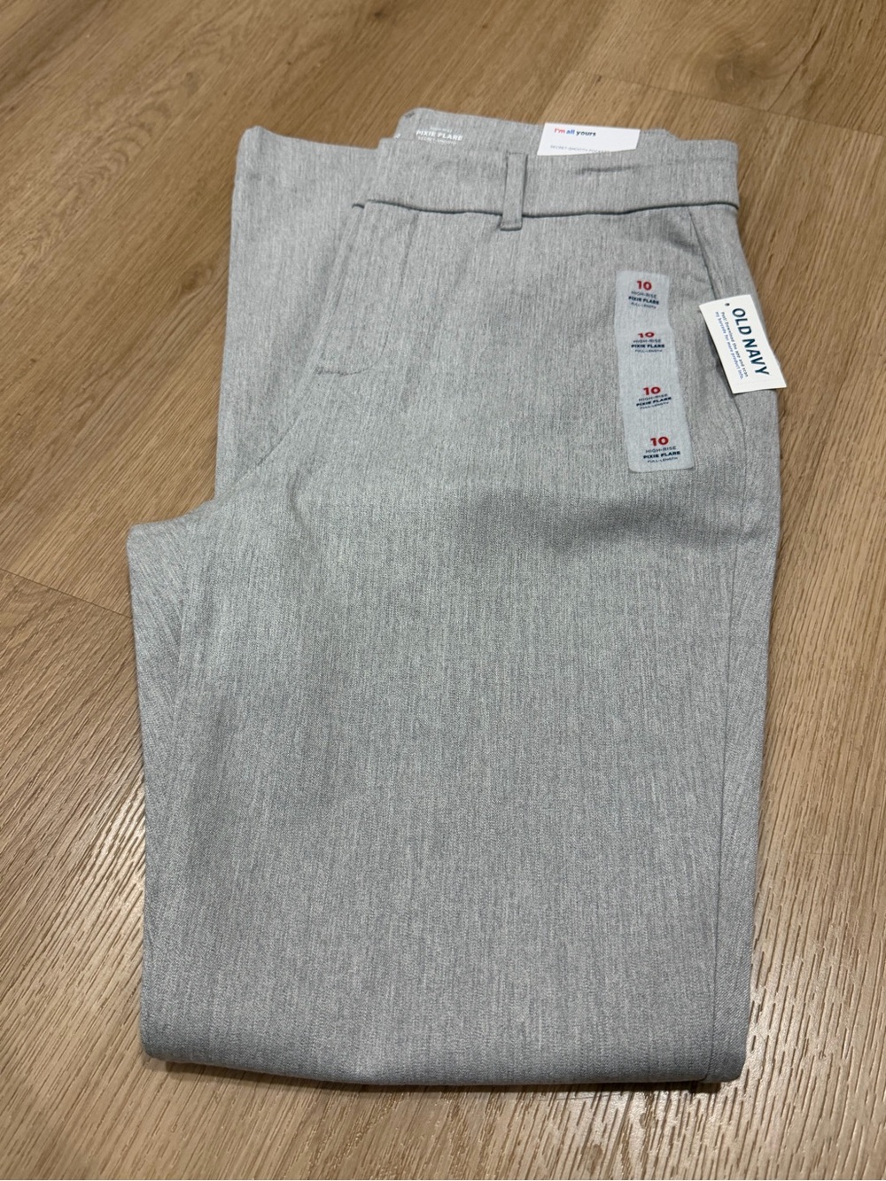 Old Navy Woman’s  Light Gray High Rise Pixie Flare Dress pants